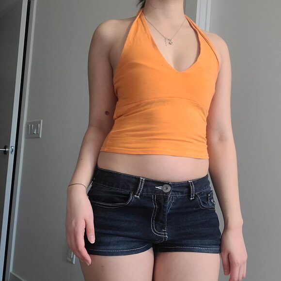 Hollister Orange Halter Y2k Vintage Tank Top - Picture 2 of 6